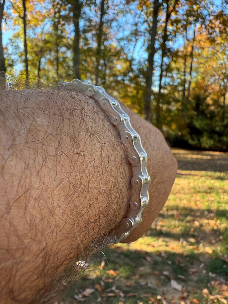 HarlemBling Bike Chain Bracelet - 925 Sterling Silver - 7"-9" - 9mm