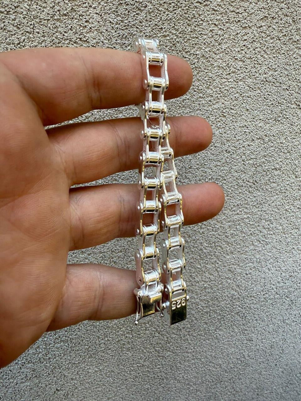 HarlemBling Bike Chain Bracelet - 925 Sterling Silver - 7"-9" - 9mm