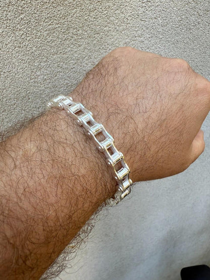 HarlemBling Bike Chain Bracelet - 925 Sterling Silver - 7"-9" - 9mm
