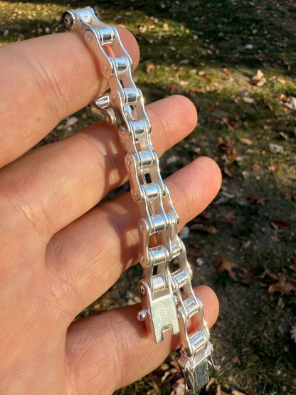 HarlemBling Bike Chain Bracelet - 925 Sterling Silver - 7"-9" - 9mm