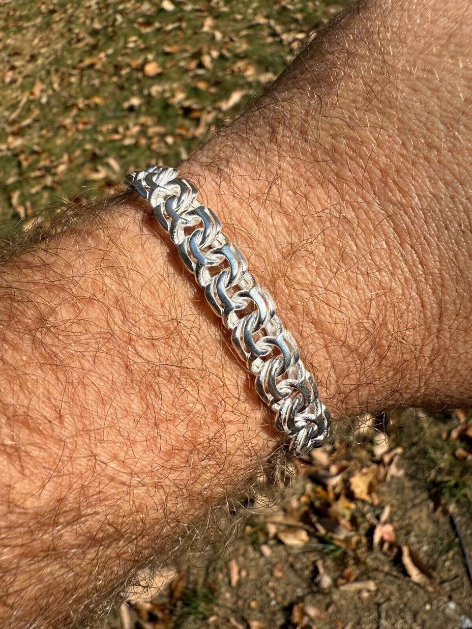 HarlemBling Bismark Garibaldi Chino Link Bracelet - 925 Sterling Silver - 7"-8.5" - 9mm