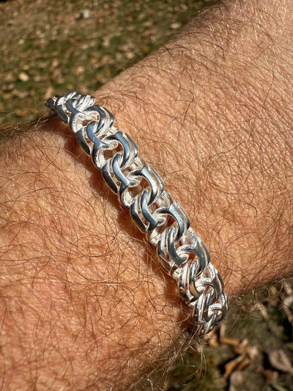 HarlemBling Bismark Garibaldi Chino Link Bracelet - 925 Sterling Silver - 7"-8.5" - 9mm