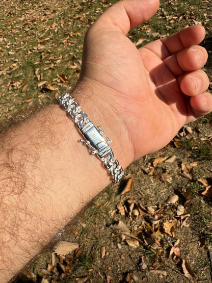 HarlemBling Bismark Garibaldi Chino Link Bracelet - 925 Sterling Silver - 7"-8.5" - 9mm