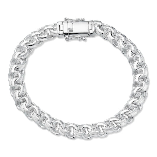 HarlemBling Bismark Garibaldi Chino Link Bracelet - 925 Sterling Silver - 7"-8.5" - 9mm