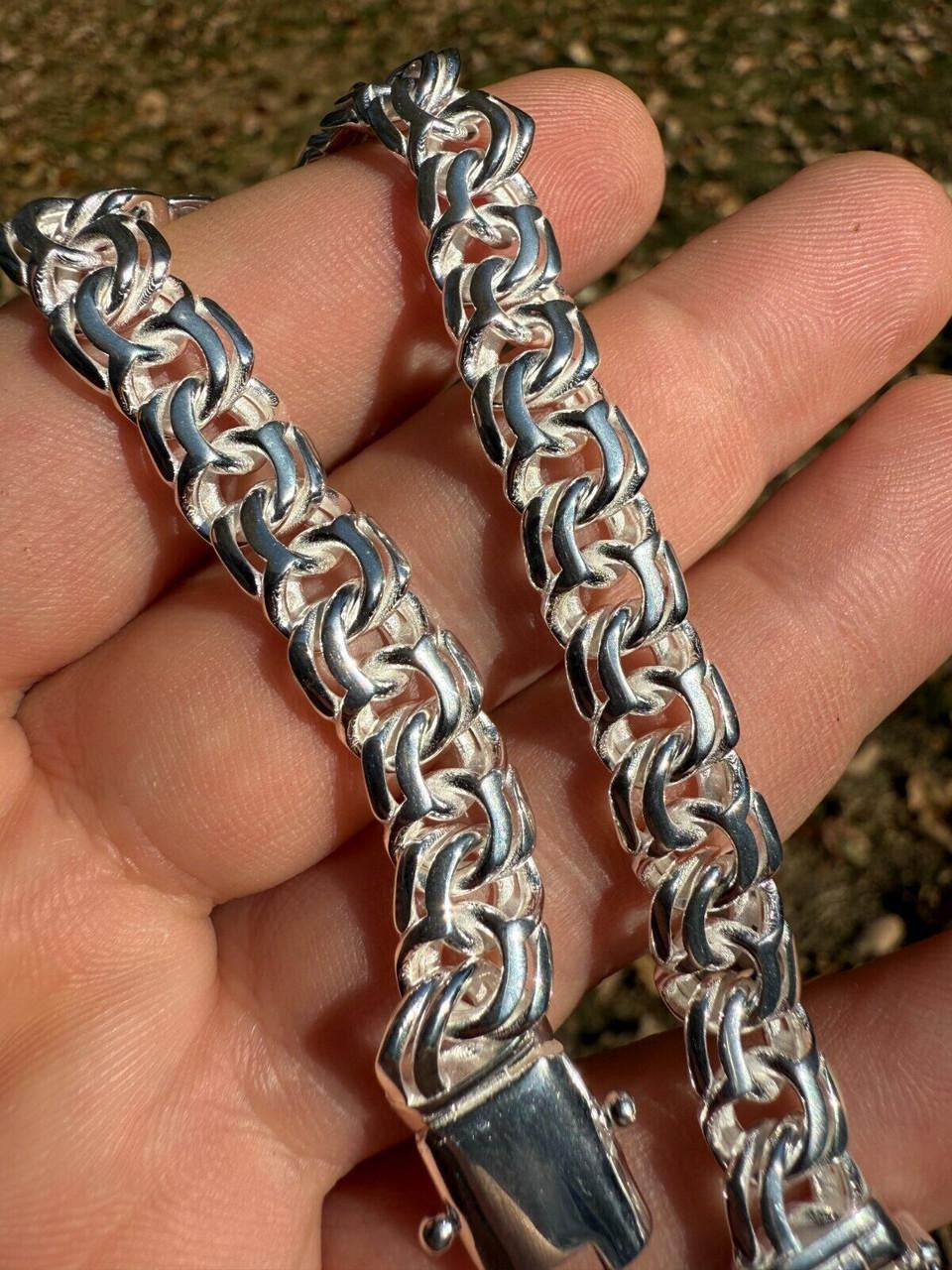 HarlemBling Bismark Garibaldi Chino Link Bracelet - 925 Sterling Silver - 7"-8.5" - 9mm