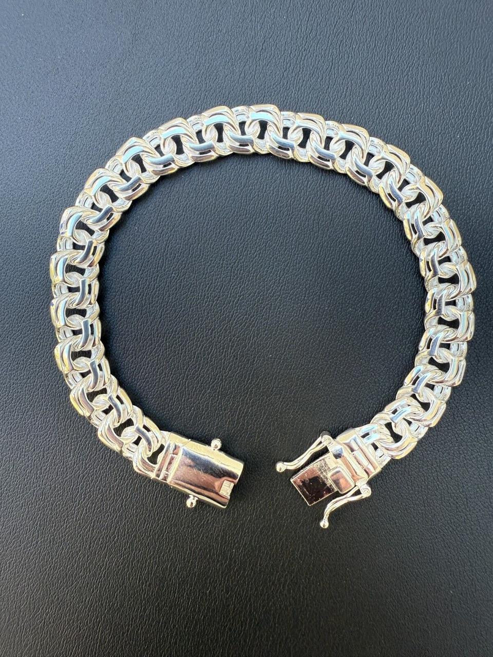 HarlemBling Bismark Garibaldi Chino Link Bracelet - 925 Sterling Silver - 7"-8.5" - 9mm