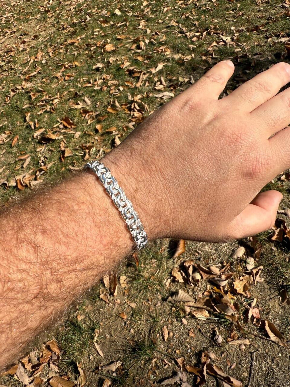 HarlemBling Bismark Garibaldi Chino Link Bracelet - 925 Sterling Silver - 7"-8.5" - 9mm