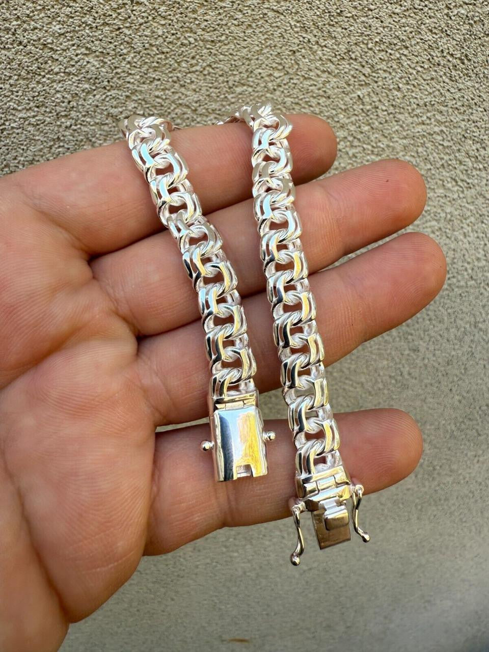 HarlemBling Bismark Garibaldi Chino Link Bracelet - 925 Sterling Silver - 7"-8.5" - 9mm