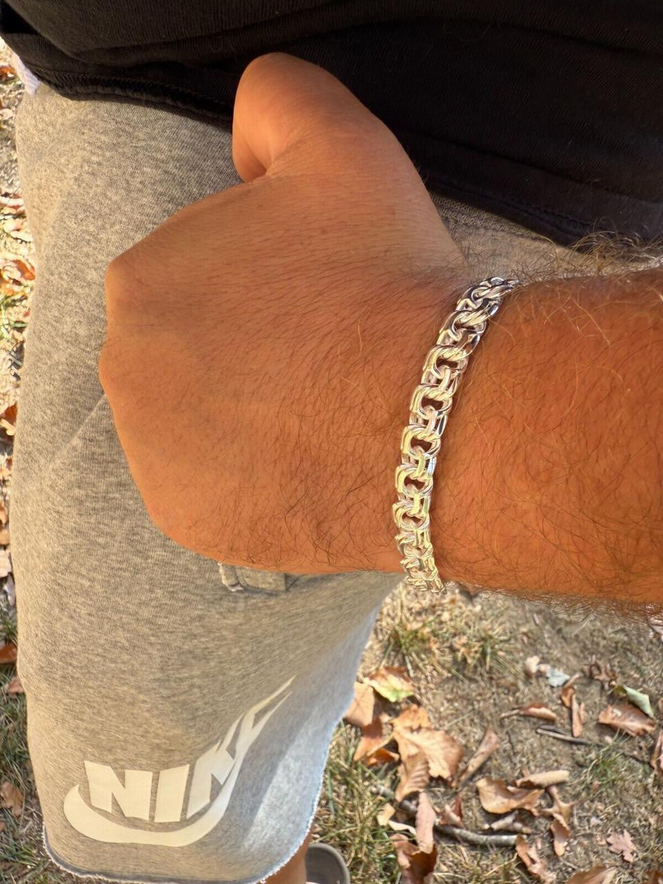 HarlemBling Bismark Garibaldi Chino Link Bracelet - 925 Sterling Silver - 7"-8.5" - 9mm