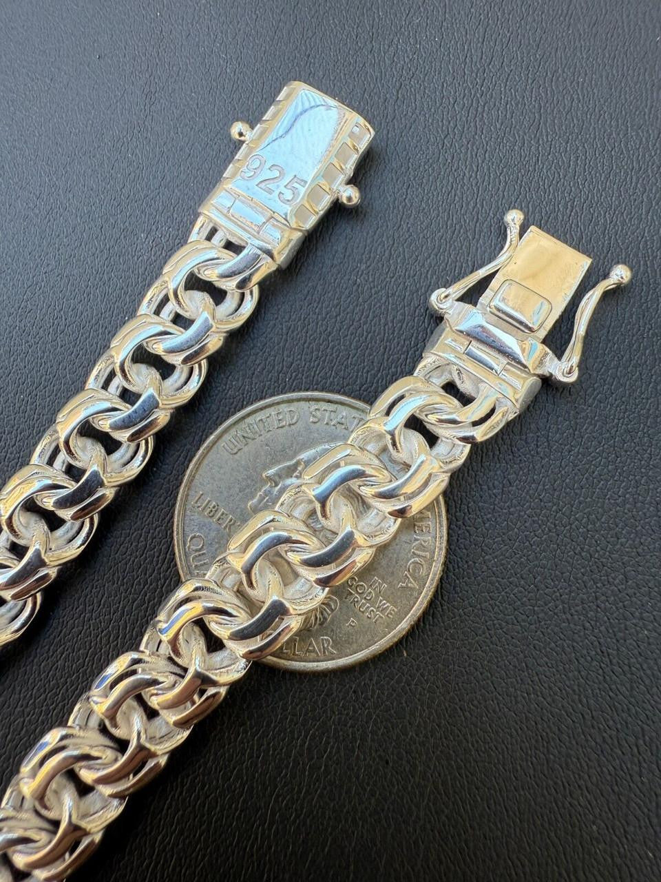HarlemBling Bismark Garibaldi Chino Link Bracelet - 925 Sterling Silver - 7"-8.5" - 9mm