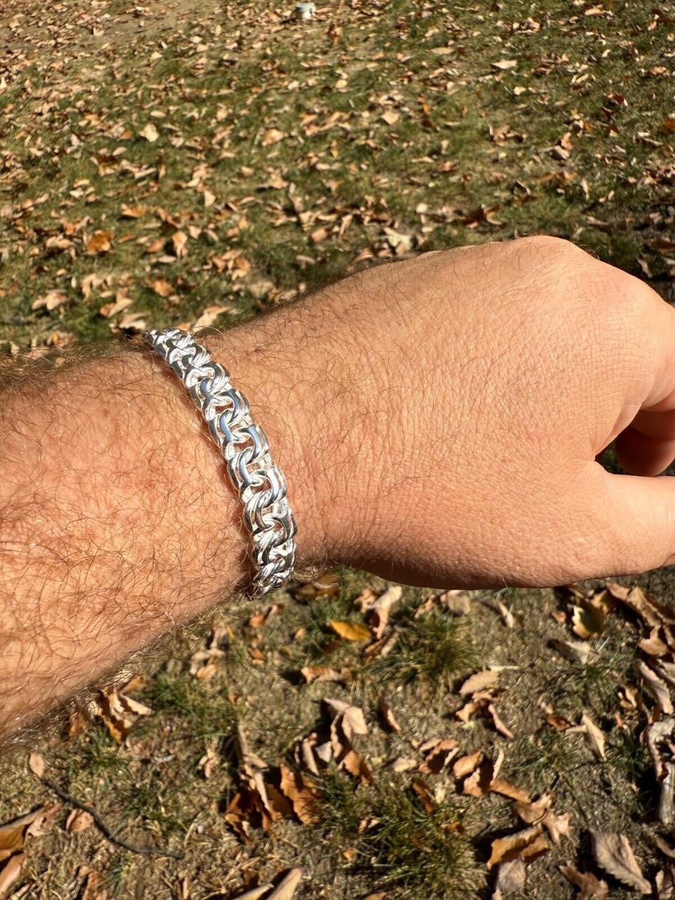 HarlemBling Bismark Garibaldi Chino Link Bracelet - 925 Sterling Silver - 7"-8.5" - 9mm