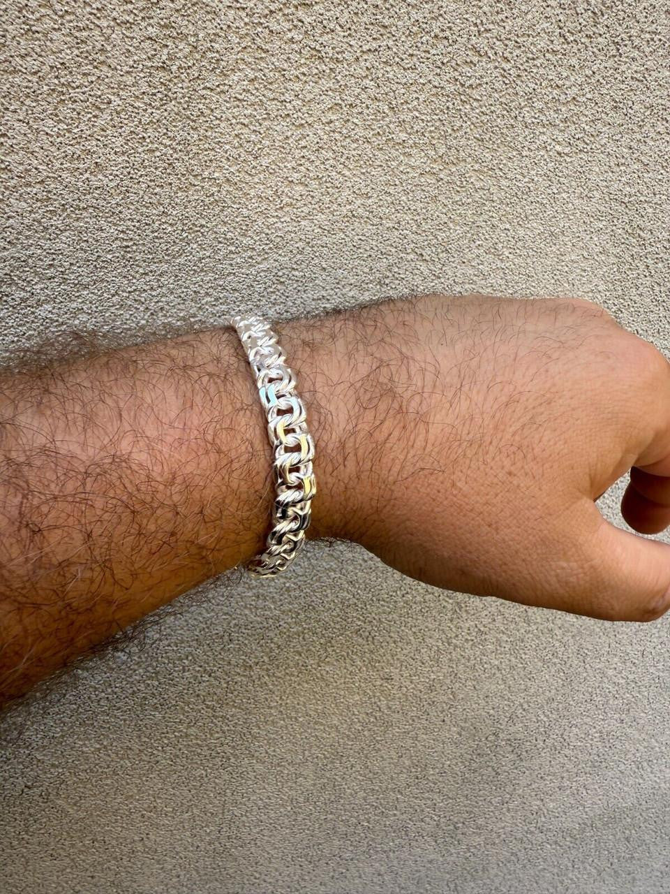 HarlemBling Bismark Garibaldi Chino Link Bracelet - 925 Sterling Silver - 7"-8.5" - 9mm