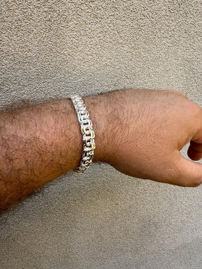 HarlemBling Bismark Garibaldi Chino Link Bracelet - 925 Sterling Silver - 7"-8.5" - 9mm