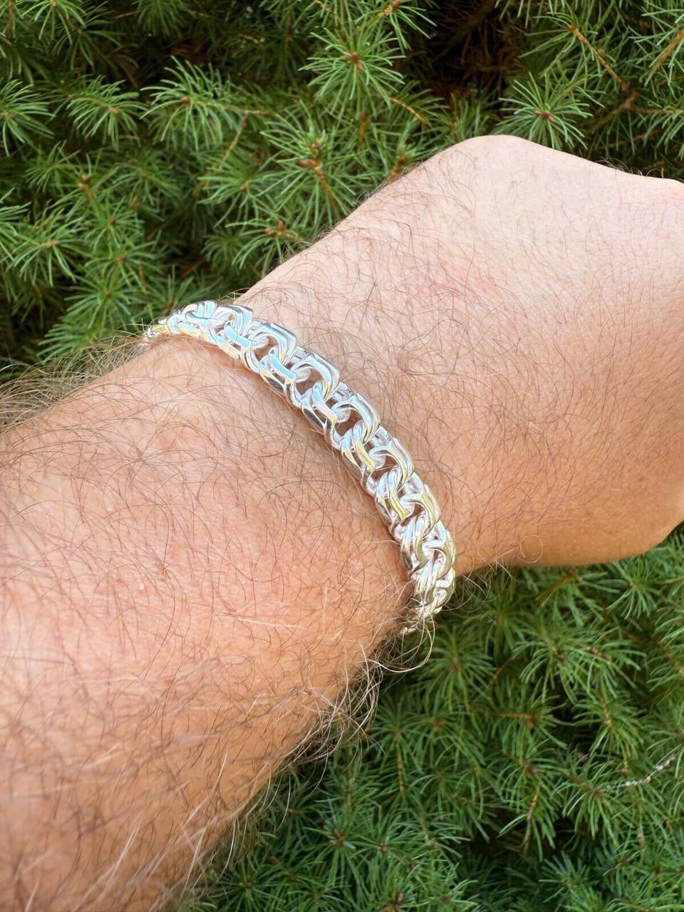 HarlemBling Bismark Garibaldi Chino Link Bracelet - 925 Sterling Silver - 7"-8.5" - 9mm