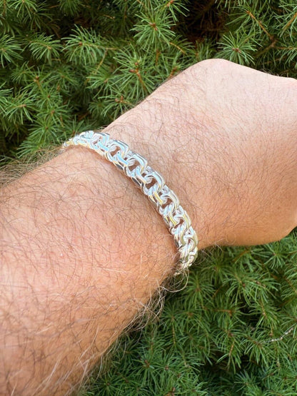 HarlemBling Bismark Garibaldi Chino Link Bracelet - 925 Sterling Silver - 7"-8.5" - 9mm