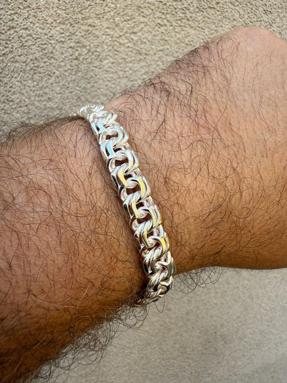 HarlemBling Bismark Garibaldi Chino Link Bracelet - 925 Sterling Silver - 7"-8.5" - 9mm