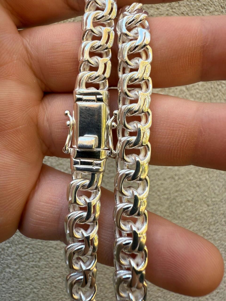 HarlemBling Bismark Garibaldi Chino Link Bracelet - 925 Sterling Silver - 7"-8.5" - 9mm