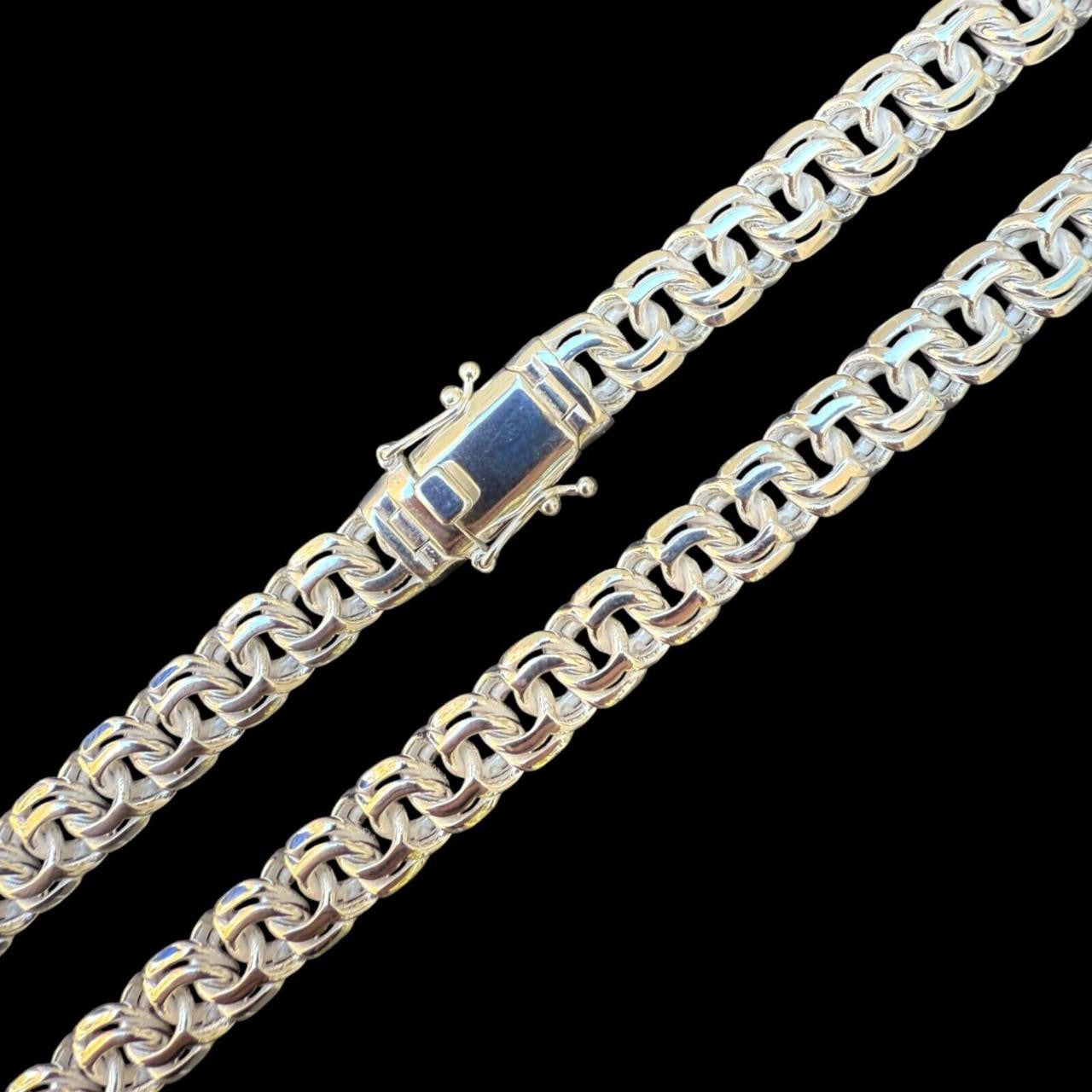 Real 925 Sterling Silver Handmade 9mm Cuban-Byzantine Chainmaille