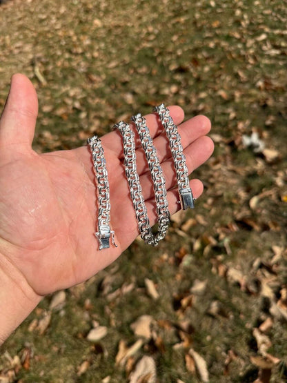 HarlemBling Bismark Garibaldi Chino Link Chain Necklace - 925 Sterling Silver - 18"-28" - 9mm