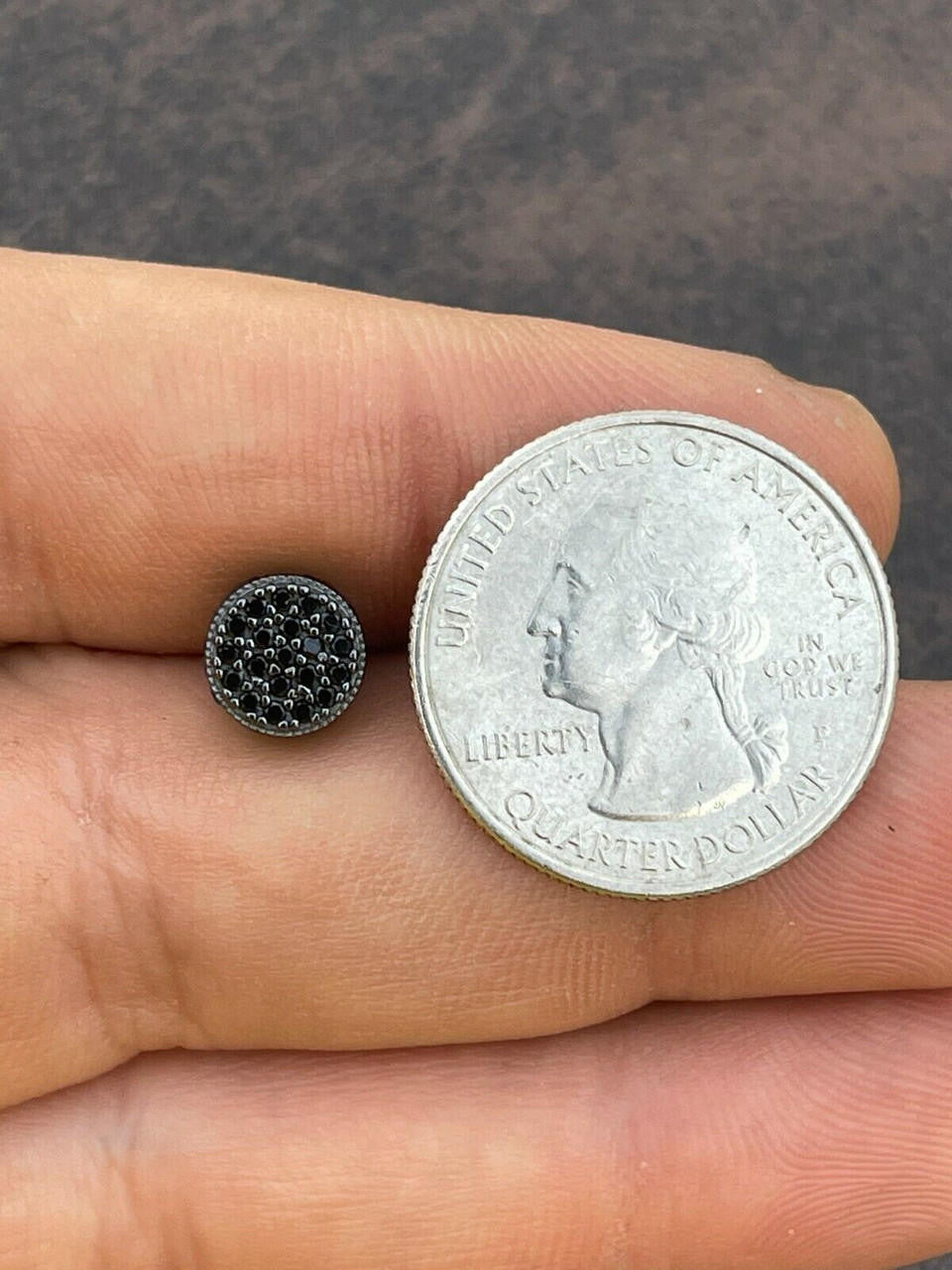 HarlemBling Black Moissanite 925 Silver Hip Hop Earrings Small Round Studs Pass Diamond Test