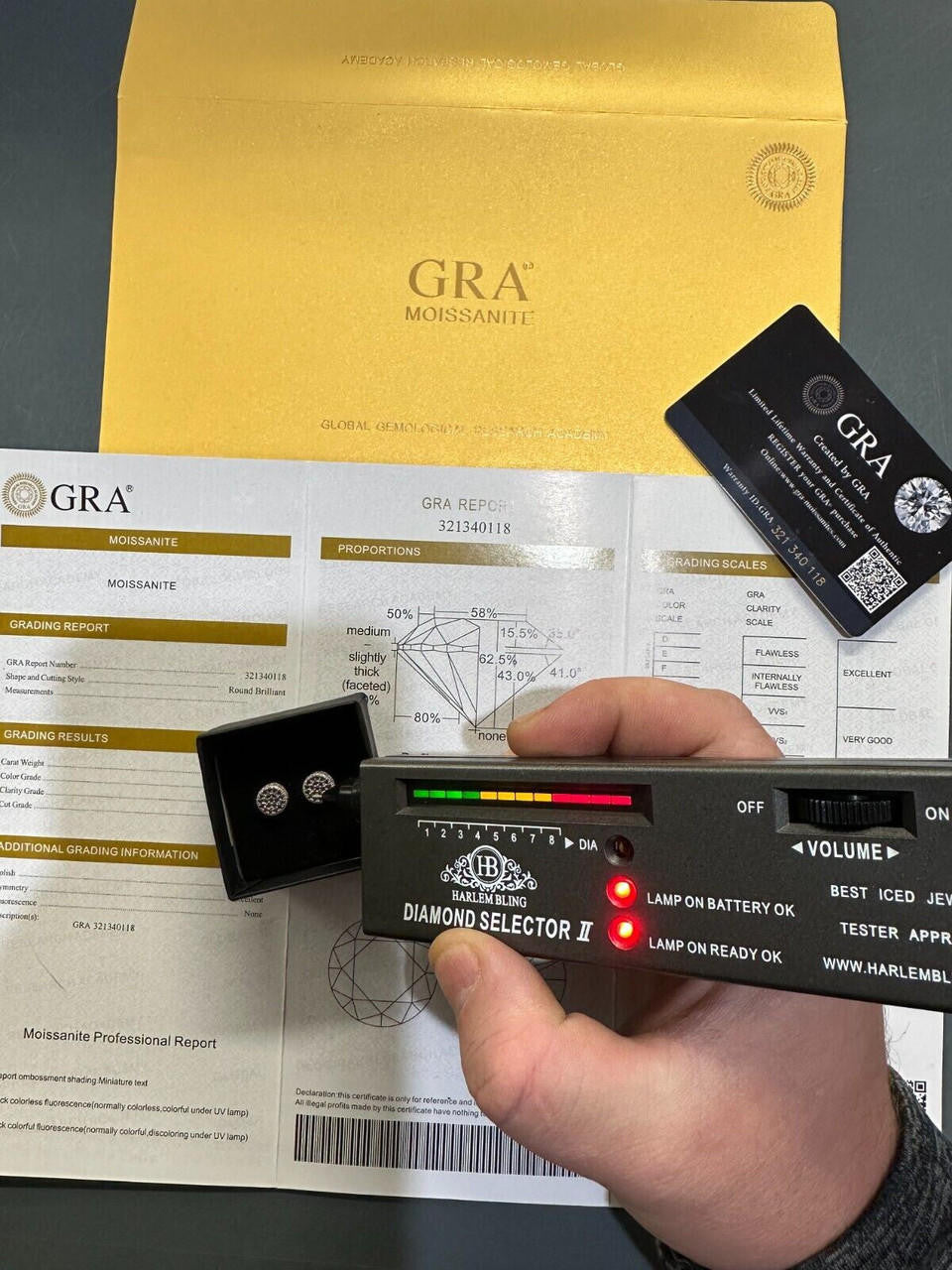 HarlemBling Black Moissanite 925 Silver Iced Hip Hop Earrings Small 1/3" Studs Pass Tester