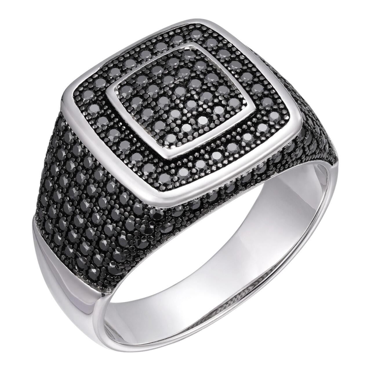 HarlemBling Black MOISSANITE Everyday Classic Square Ring - 925 Silver