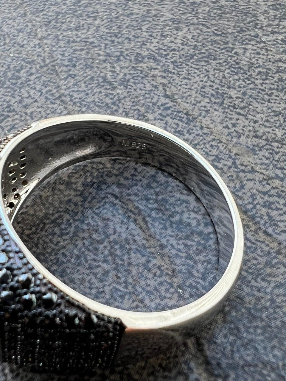 HarlemBling Black MOISSANITE Mens Real Solid 925 Sterling Silver Ring Pass Diamond Tester