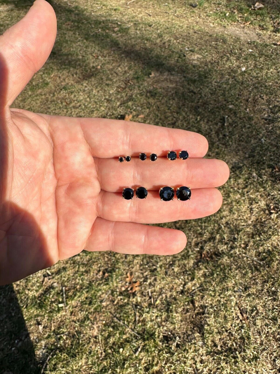 HarlemBling Black Moissanite Screwback Stud Earrings 14k Gold 925 Silver 3-8mm Passes Tester