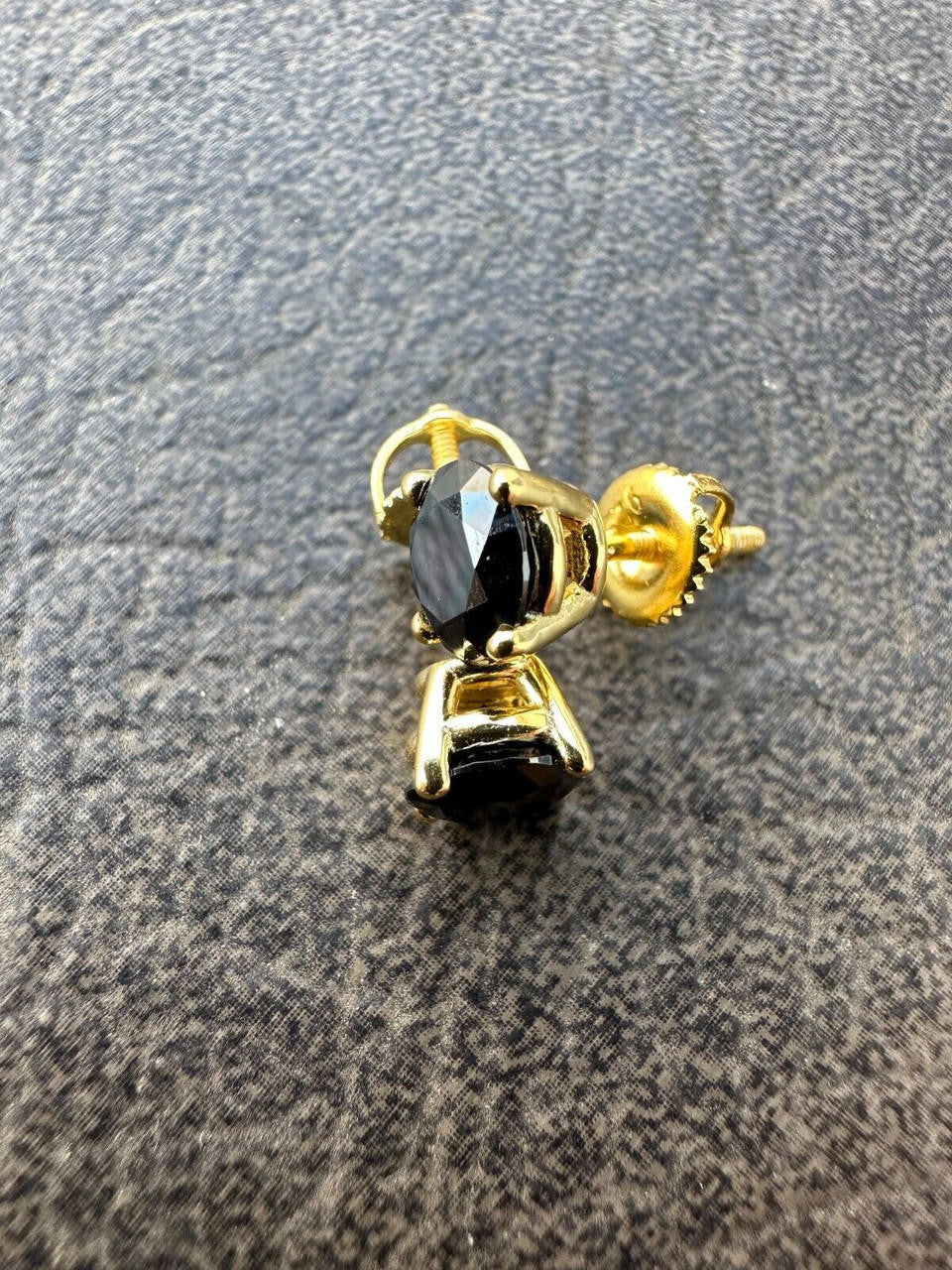 HarlemBling Black Moissanite Screwback Stud Earrings 14k Gold 925 Silver 3-8mm Passes Tester