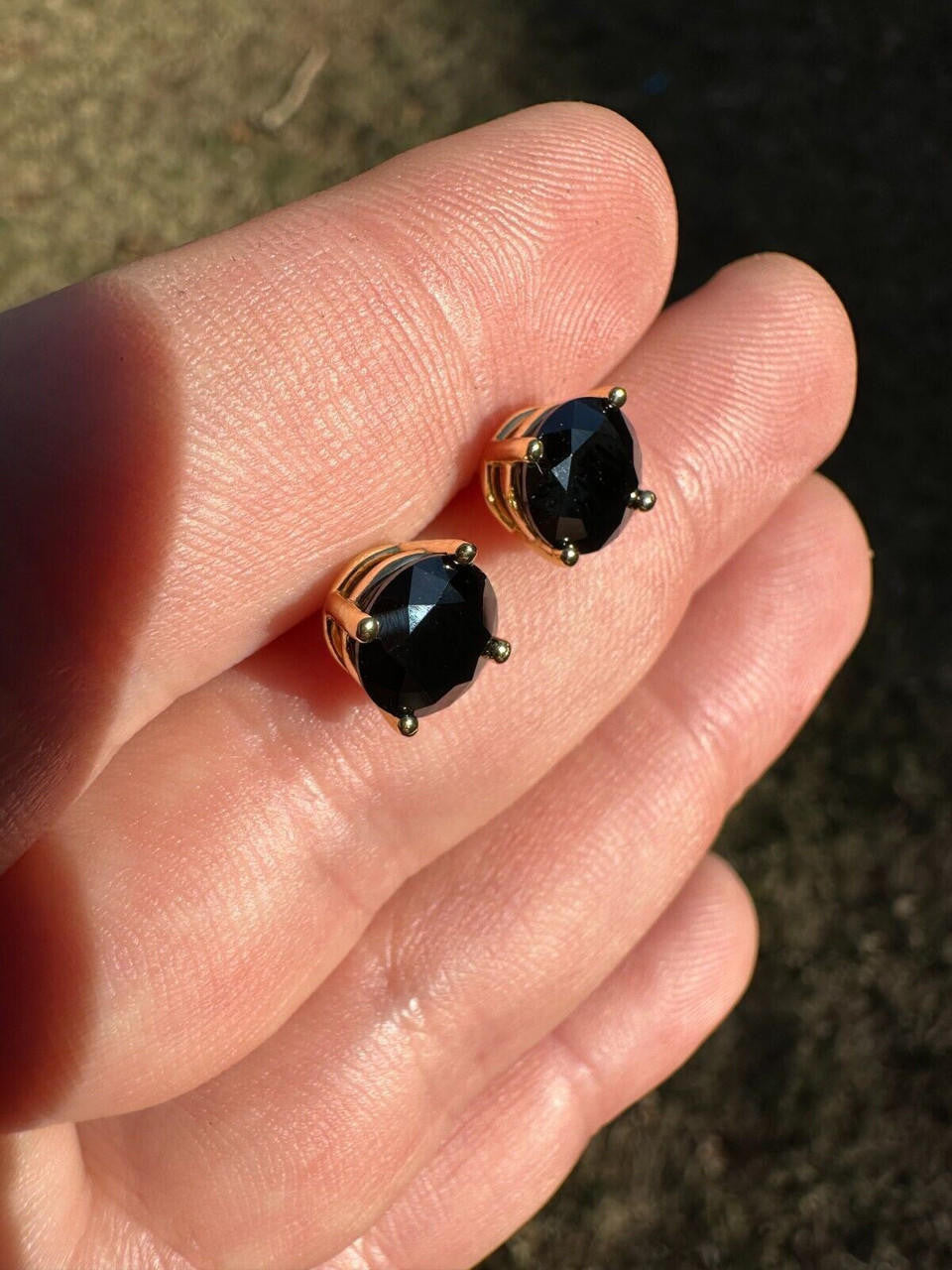 HarlemBling Black Moissanite Screwback Stud Earrings 14k Gold 925 Silver 3-8mm Passes Tester