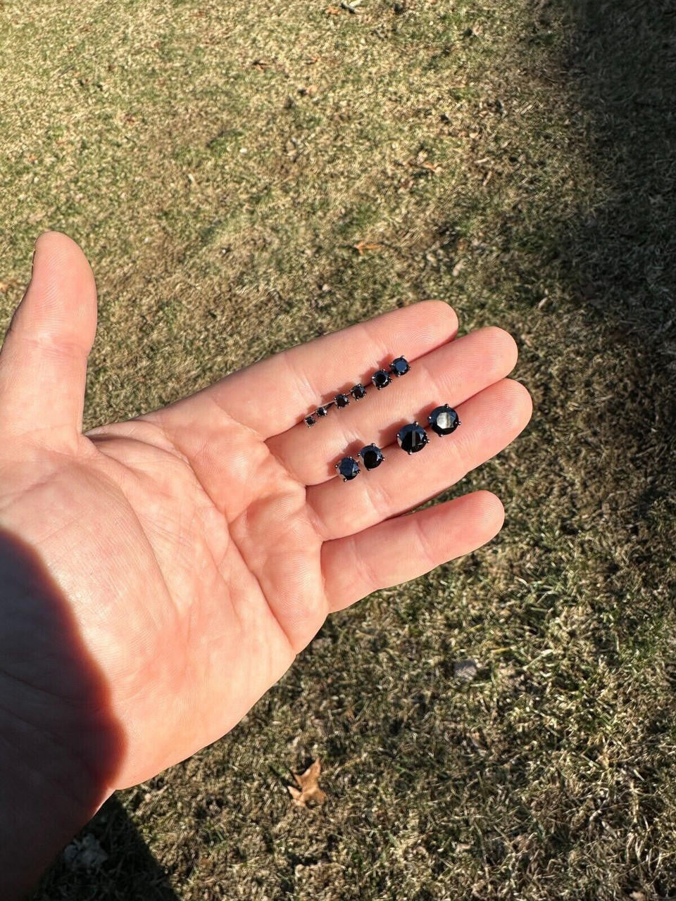 HarlemBling Black Moissanite Screwback Stud Earrings Oxidized Rhodium 925 Silver 3-8mm Pass Diamond Tester