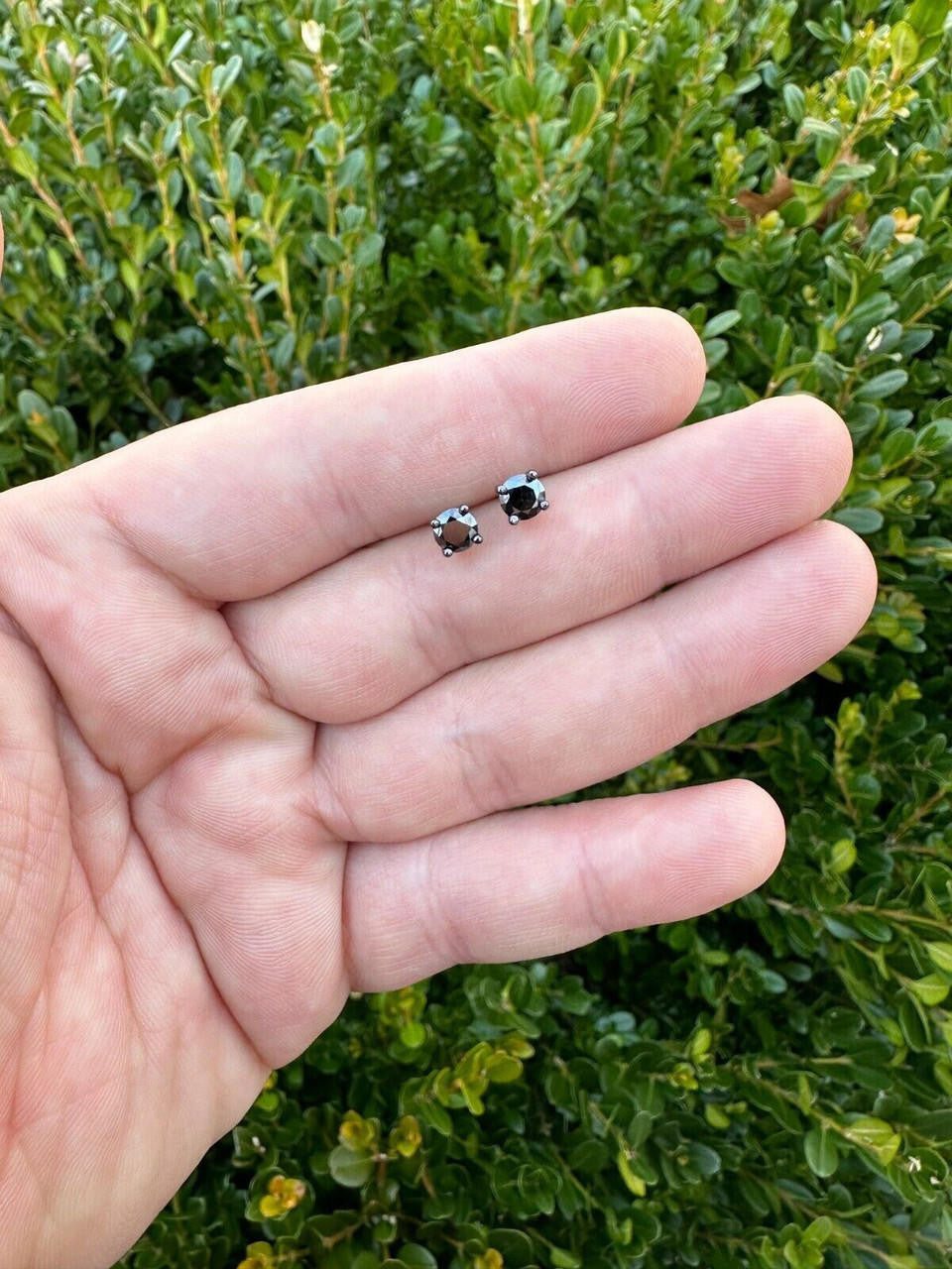 HarlemBling Black Moissanite Screwback Stud Earrings Oxidized Rhodium 925 Silver 3-8mm Pass Diamond Tester