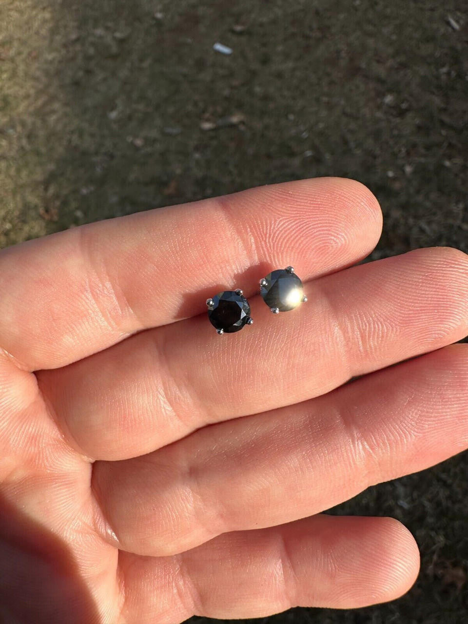 HarlemBling Black Moissanite Screwback Stud Earrings Real 925 Silver 3-8mm Pass Tester