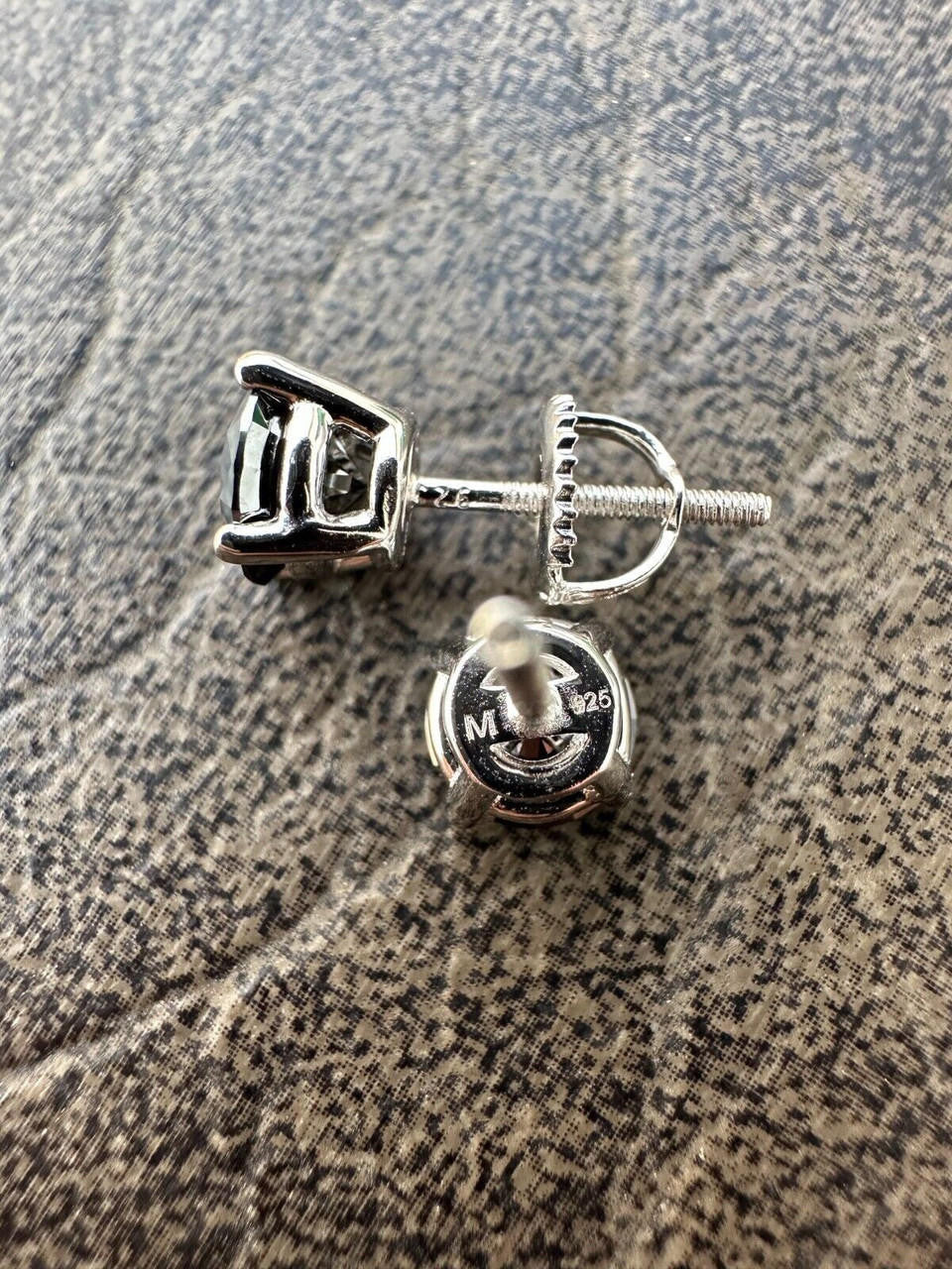 HarlemBling Black Moissanite Screwback Stud Earrings Real 925 Silver 3-8mm Pass Tester