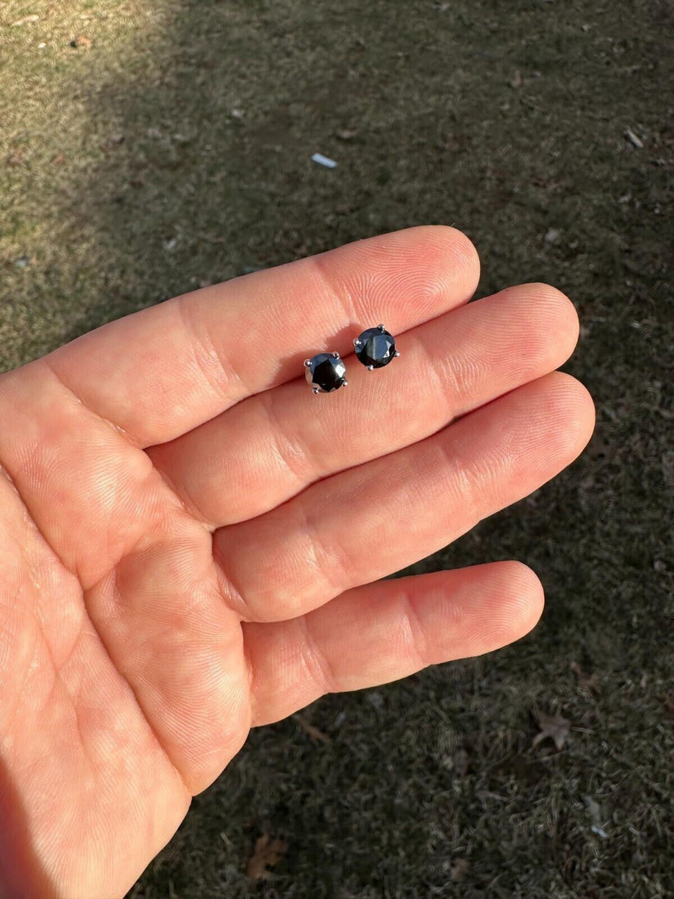 HarlemBling Black Moissanite Screwback Stud Earrings Real 925 Silver 3-8mm Pass Tester