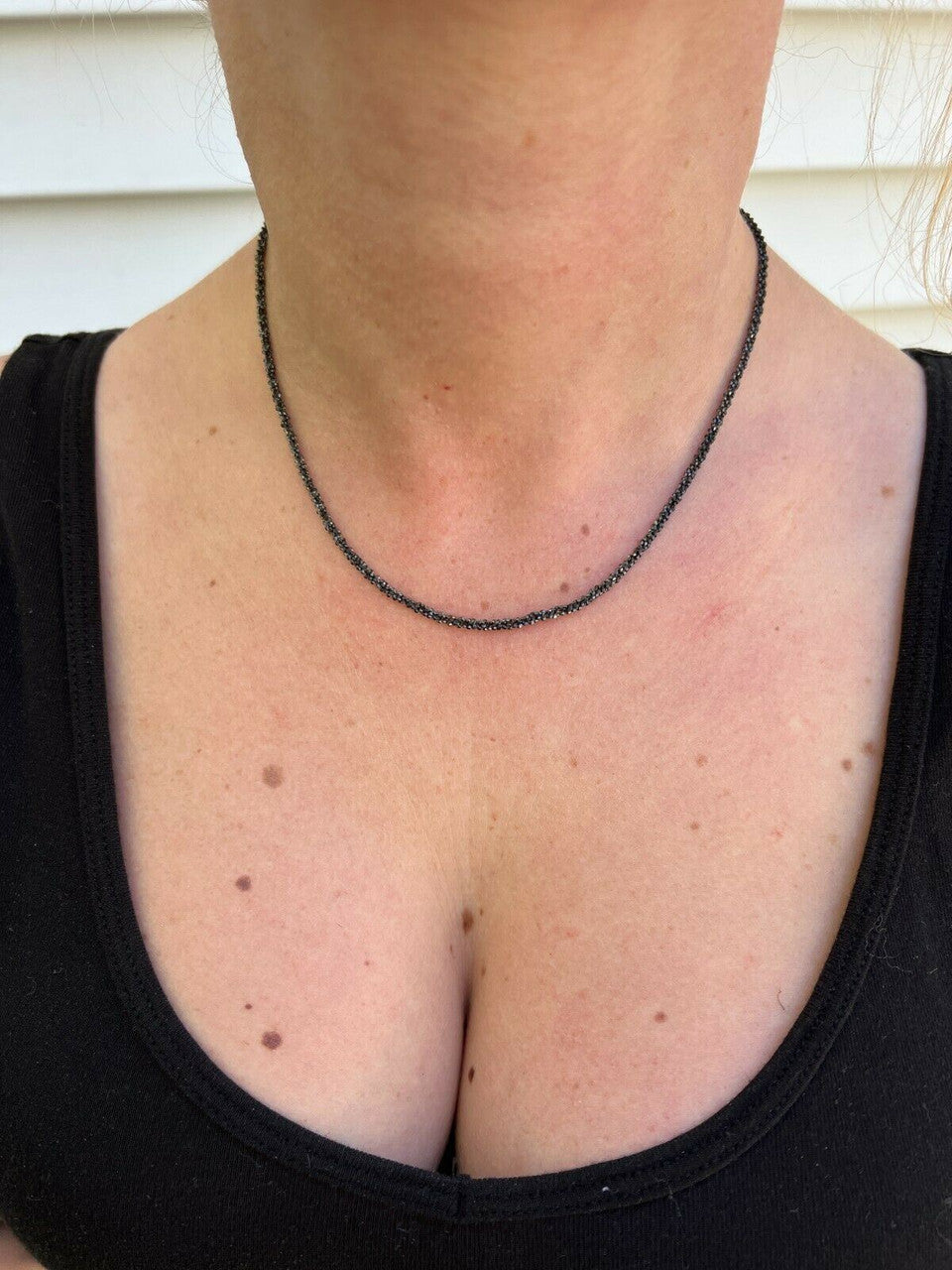 HarlemBling Black Rhodium Real 925 Silver Twisted Rock Sparkle Rope Chain Necklace 14-24