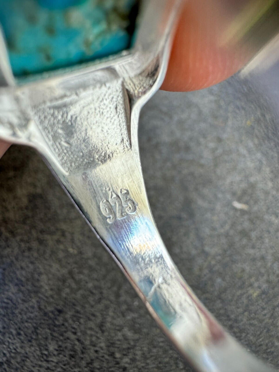 HarlemBling Blue Genuine Turquoise Stone Mens Real 925 Silver Ring Size 6 7 8 9 10 11 12 13