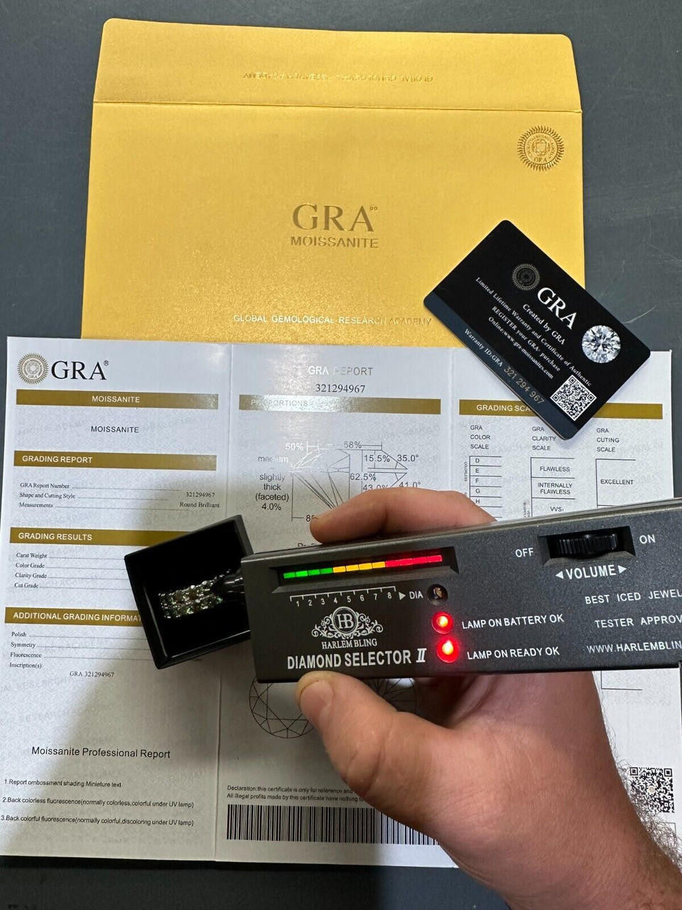 HarlemBling Blue Green Moissanite Ring Real 925 Silver Hip Hop Iced Tennis Band 10mm Big