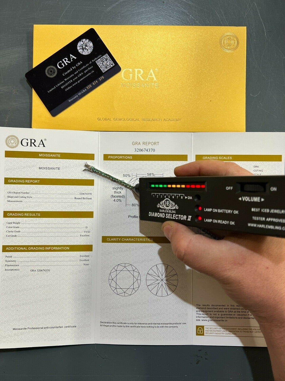 HarlemBling Blue Green MOISSANITE Tennis Bracelet 925 Sterling Silver Pass Diamond Test 3mm