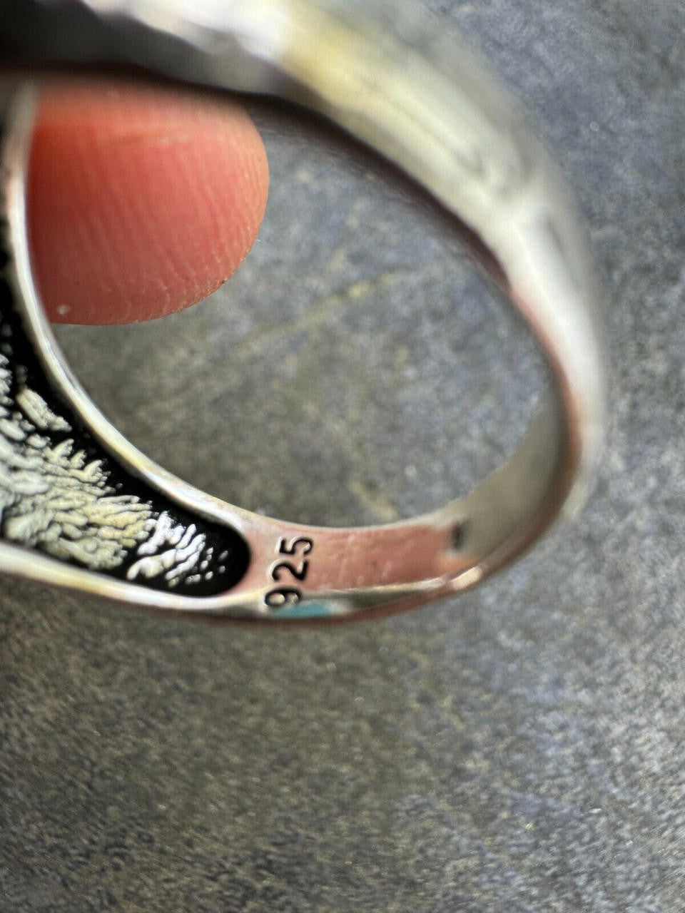 HarlemBling Blue Turquoise Mens Real Solid 925 Silver Navajo Native American Inspired Ring