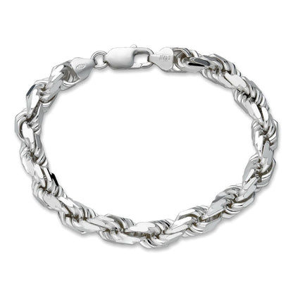 HarlemBling BOSS Rope Bracelet - 925 Sterling Silver - 8.5" - 8mm