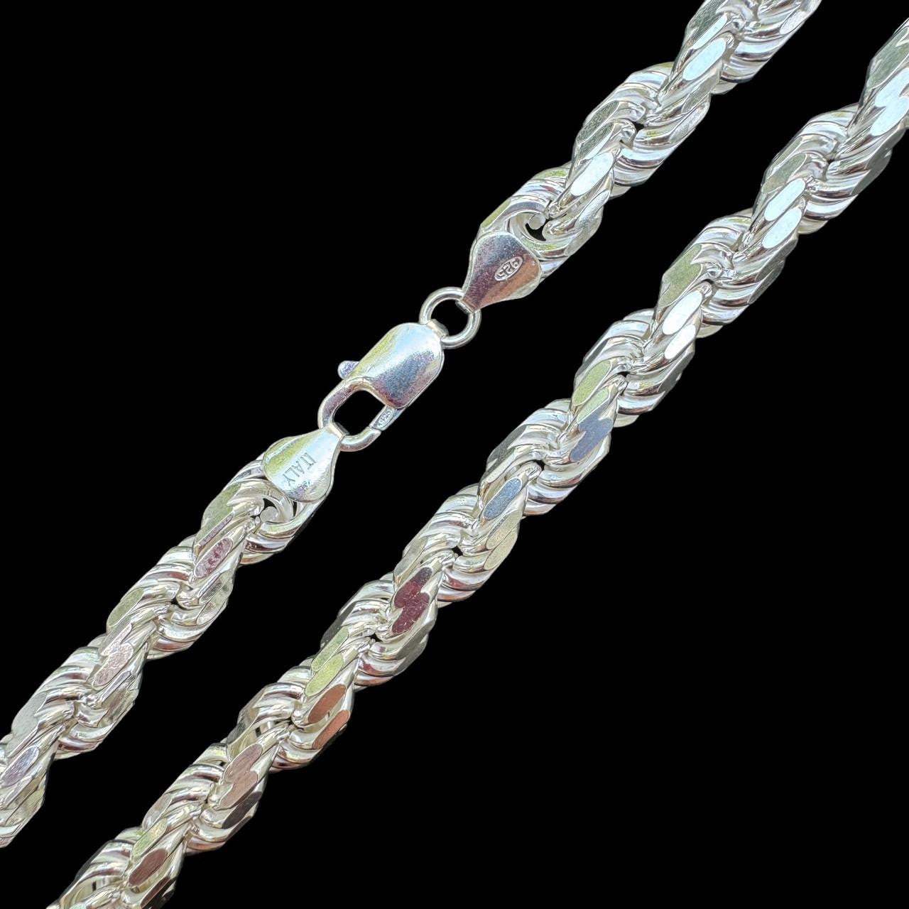 HarlemBling BOSS Rope Chain Necklace - 925 Sterling Silver - 18"-30" - 8mm