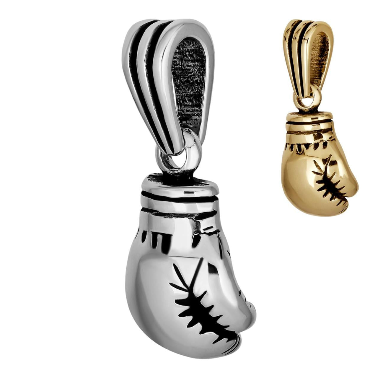 HarlemBling Boxing Gloves Pendant - 14k Gold Vermeil Or Oxidized 925 Silver - Small 1"