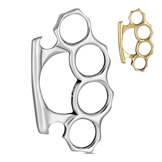HarlemBling Brass Knuckle Pendant - 14k Gold Vermeil Or Oxidized 925 Silver - Small 1"