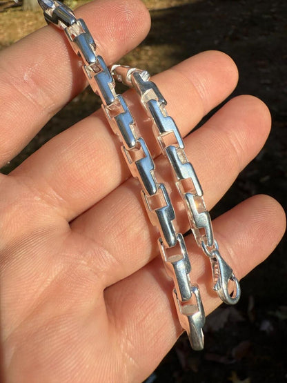 HarlemBling Bullet Rolo Chain Bracelet - 925 Sterling Silver - 7"-9" - 6mm