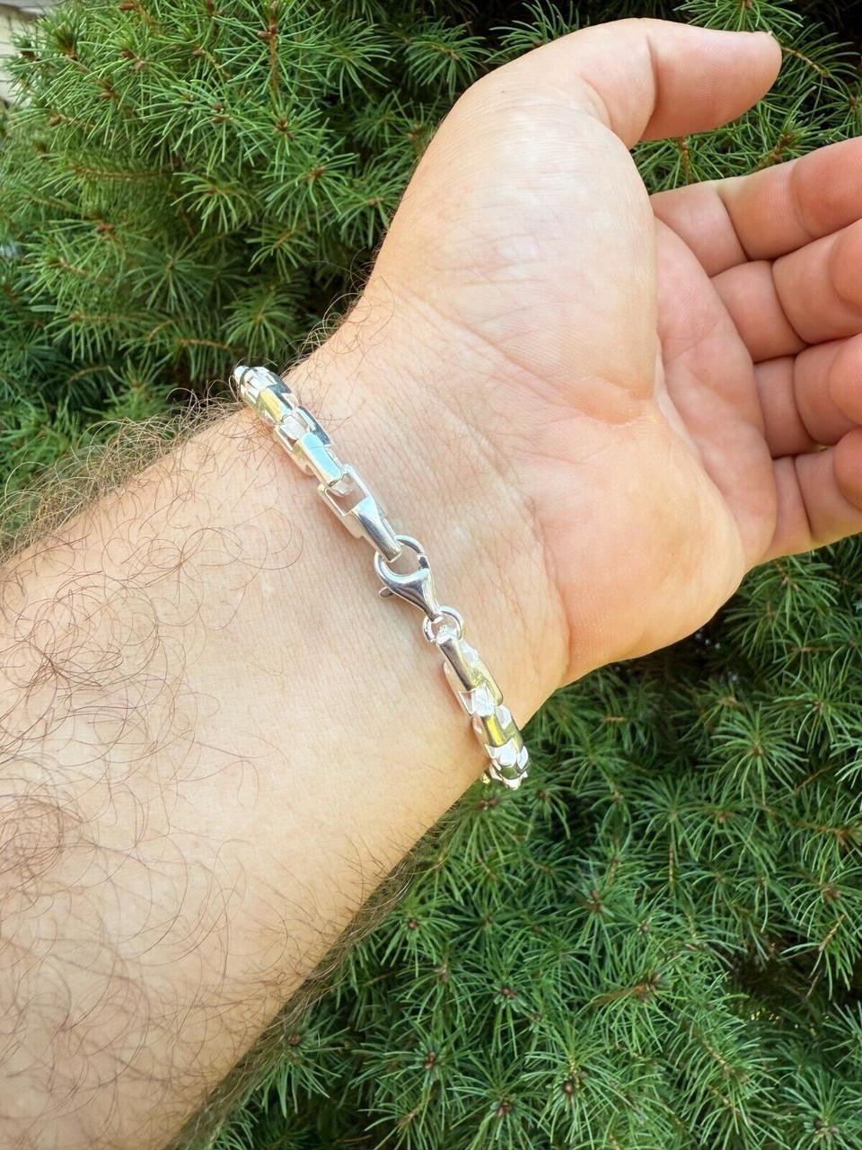 HarlemBling Bullet Rolo Chain Bracelet - 925 Sterling Silver - 7"-9" - 6mm