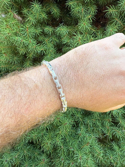 HarlemBling Bullet Rolo Chain Bracelet - 925 Sterling Silver - 7"-9" - 6mm