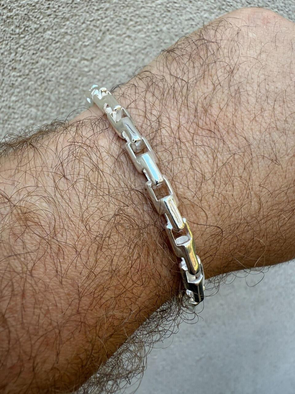 HarlemBling Bullet Rolo Chain Bracelet - 925 Sterling Silver - 7"-9" - 6mm