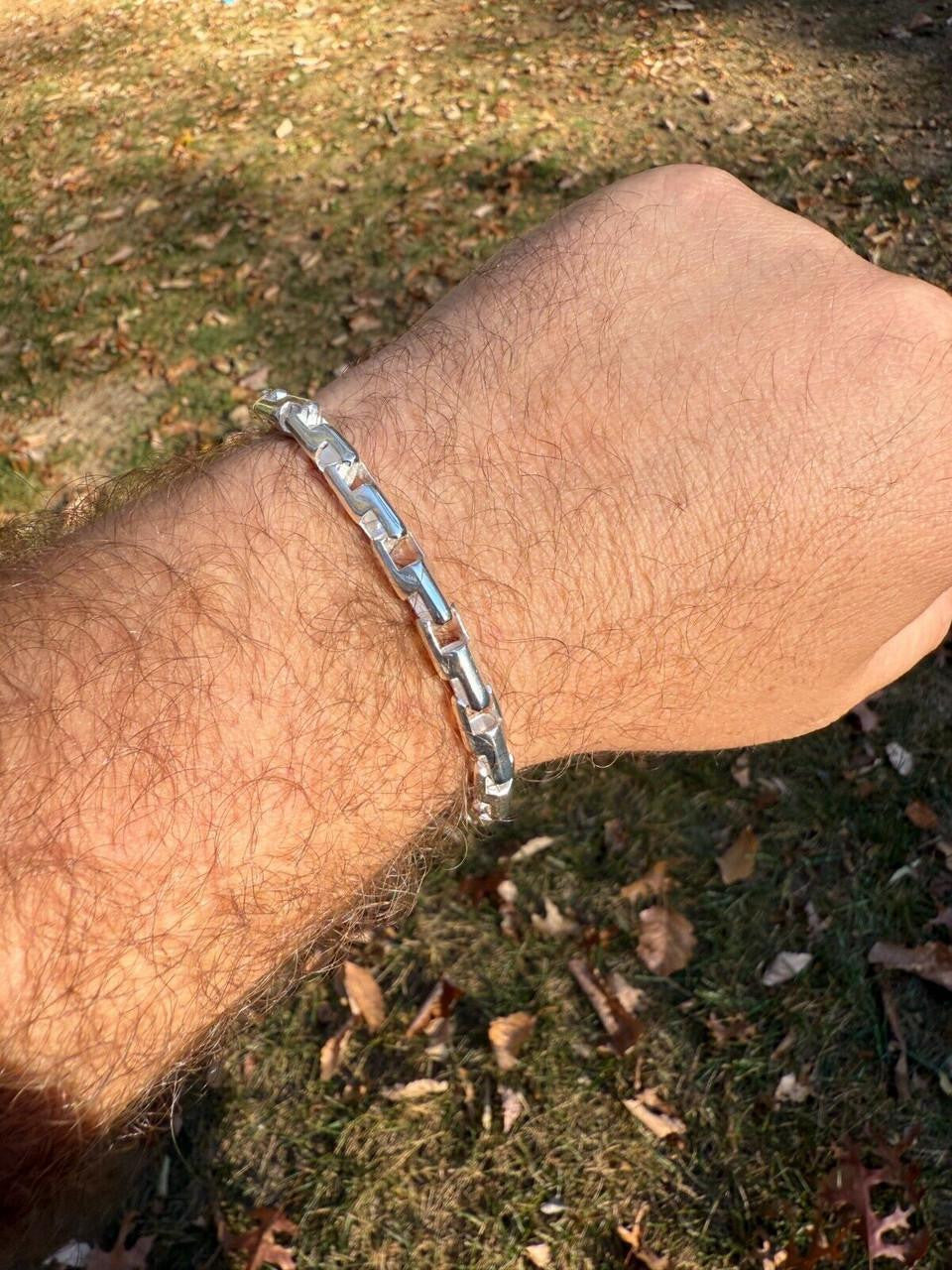 HarlemBling Bullet Rolo Chain Bracelet - 925 Sterling Silver - 7"-9" - 6mm