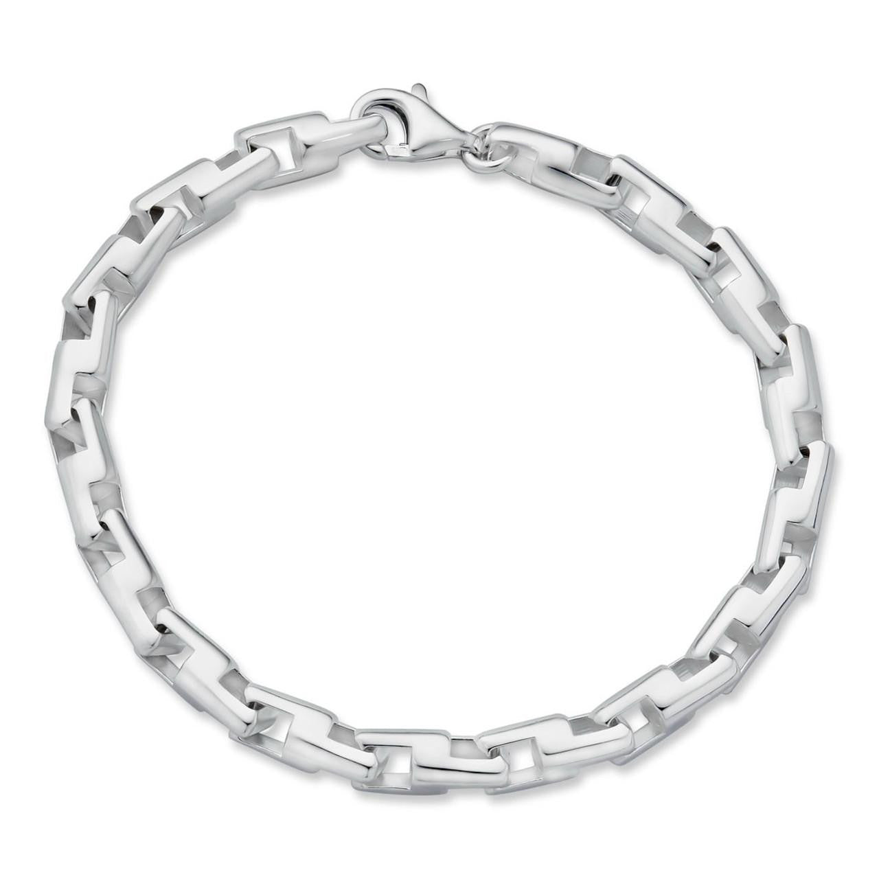 HarlemBling Bullet Rolo Chain Bracelet - 925 Sterling Silver - 7"-9" - 6mm